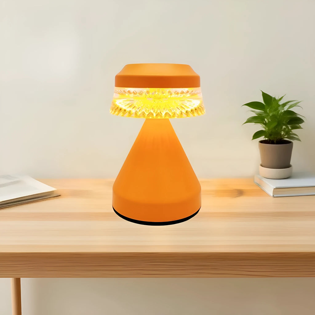 Compact black bedside lamp with USB charging cable and electrodeless dimming control