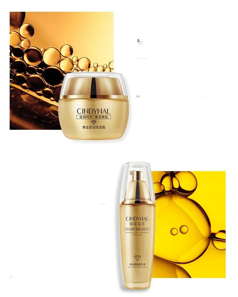24k Gold Pet Skin Care Kit facial set with 100ml, 50g, and two 15ml bottles