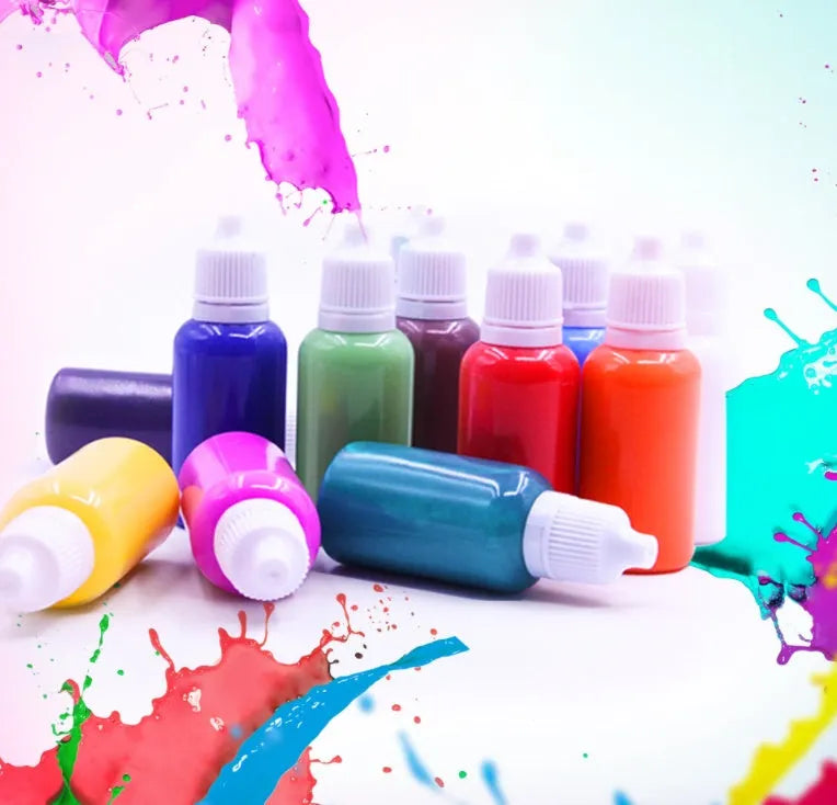 Hand painted doodle educational toy kit with gouache paints, drawing paper, and floating painting materials