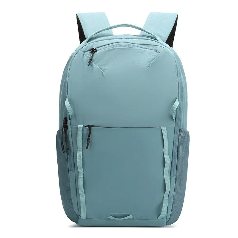 Waterproof Taslan composite cloth leisure backpack in solid colour with curved shoulder strap
