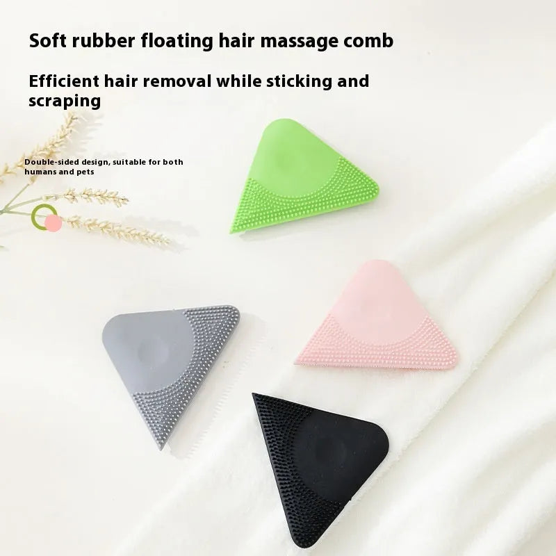 Pet hair scraper comb with PTE bristles for grooming animals and removing hair from clothing