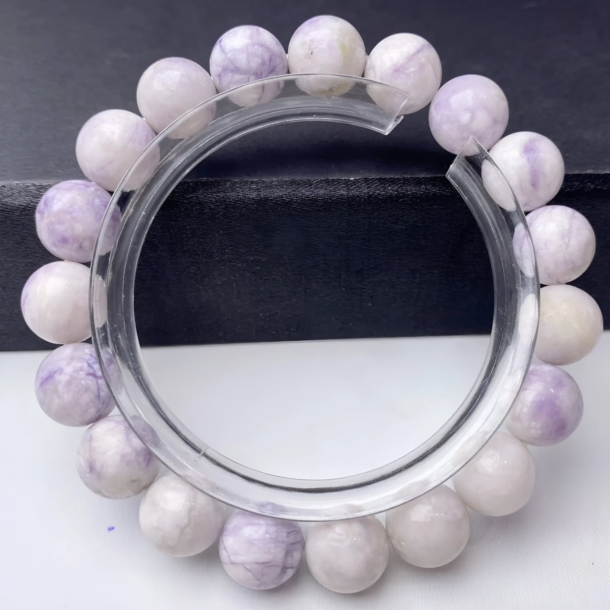 Natural purple turquoise women's bracelet showing bead detail.