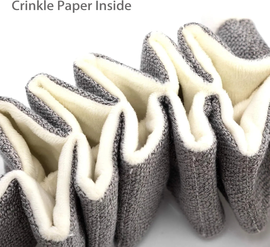 Grey koala dog toy measuring 30cm with crinkle paper inside and rope through body