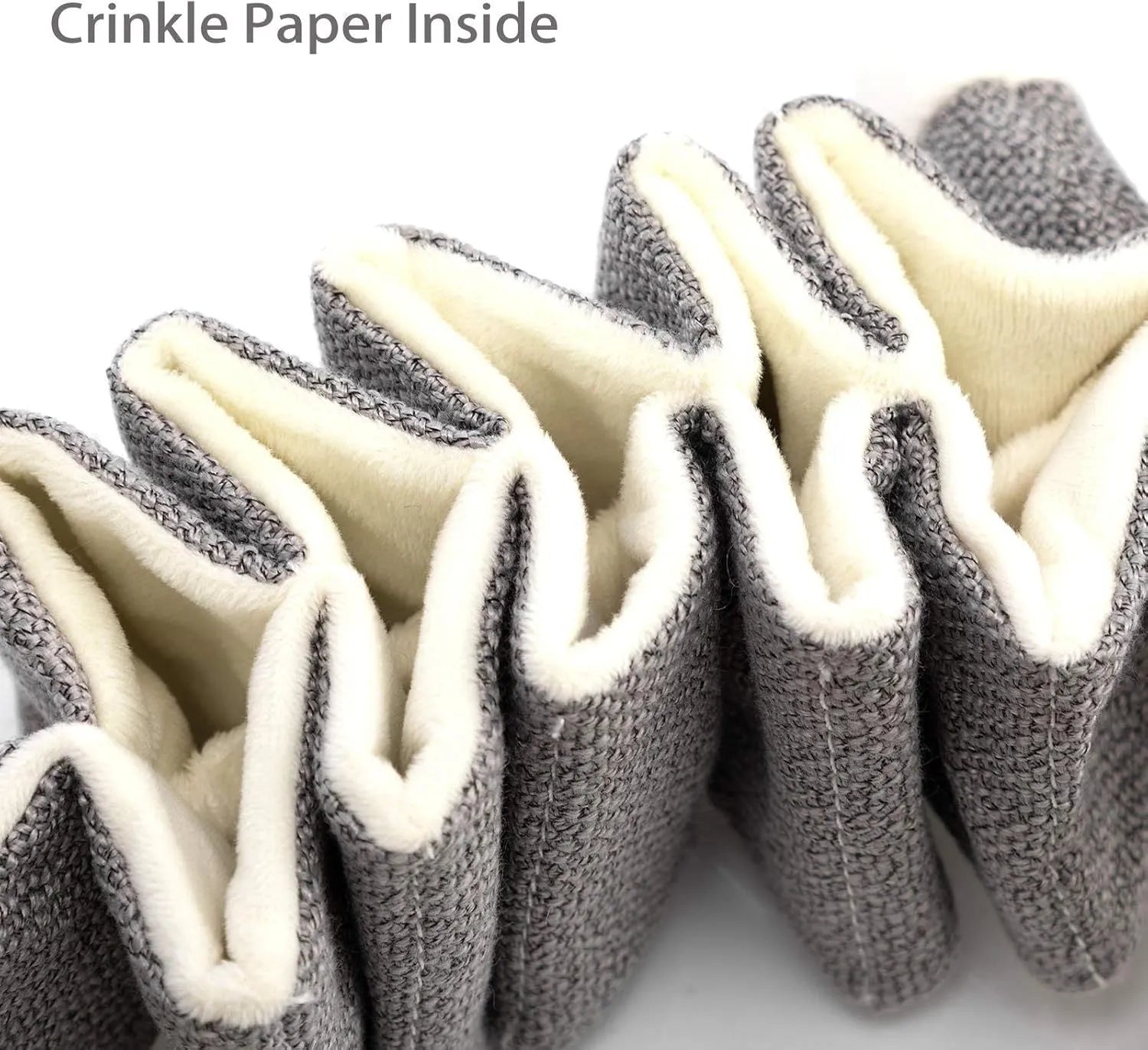 Grey koala dog toy measuring 30cm with crinkle paper inside and rope through body