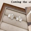 Retro flower earrings gold silver electroplated copper women's jewellery