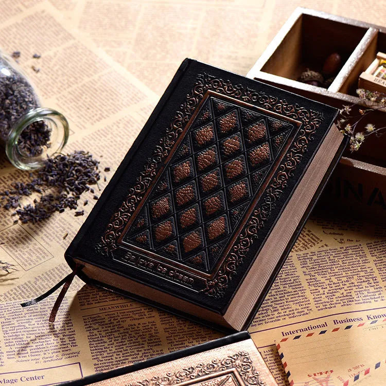 Embossed faux leather A5 notepad with textured three-dimensional cover in bronze colour option