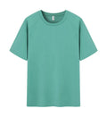 Men's pure cotton straight short sleeve t-shirt in solid colour on hanger