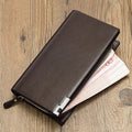 Men's black PU leather wallet with multifunctional zipper design