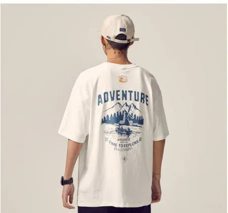 Men's plus size short-sleeved t-shirt in loose fit design available in black, dark grey and white colours