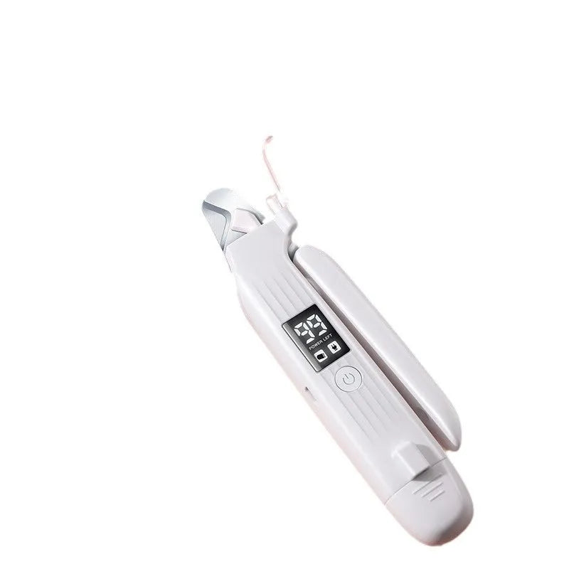 HZ8 White model battery-powered dog nail clippers with integrated piercing device.
