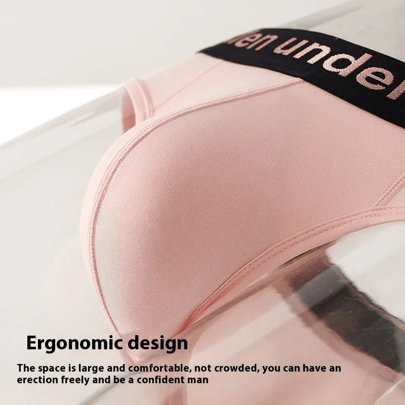 Men's modal briefs in black, white, and pink colours with low waist design