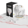 War Wolf desktop humidifier with LED lights showing mist output from 650ml tank