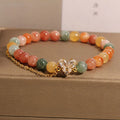 Fu Lu Shou crystal bracelet for women with V-shaped zircon charms and cartoon styling