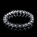 Natural old mine white crystal bracelet with geometric design and round beads