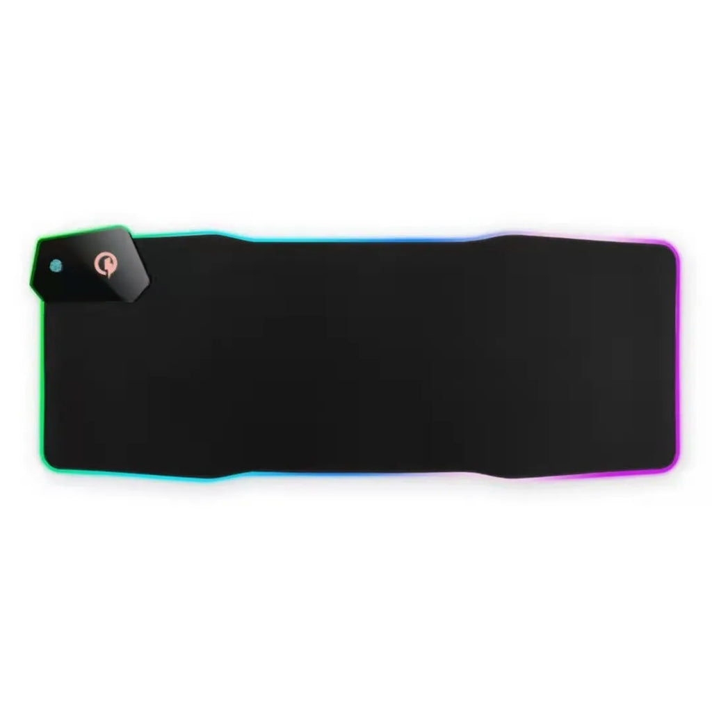 Black gaming mouse mat with luminous TYPC interface showing 300x800mm dimensions