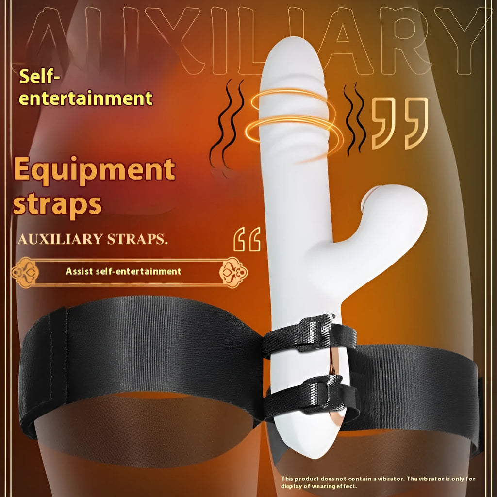 Black knitted adult harness strap for intimate toy mounting