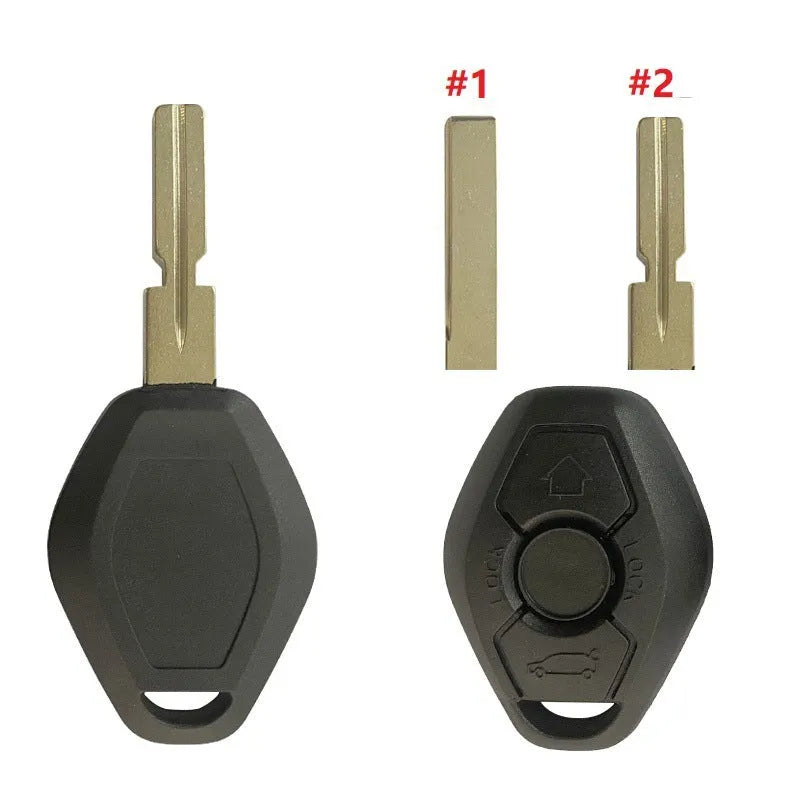 BMW EWS 3 button remote car key replacement blank with ID44 chip and HU58 blade.