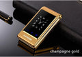Dual screen flip phone in black, gold, or coffee colour with 3-inch touch display