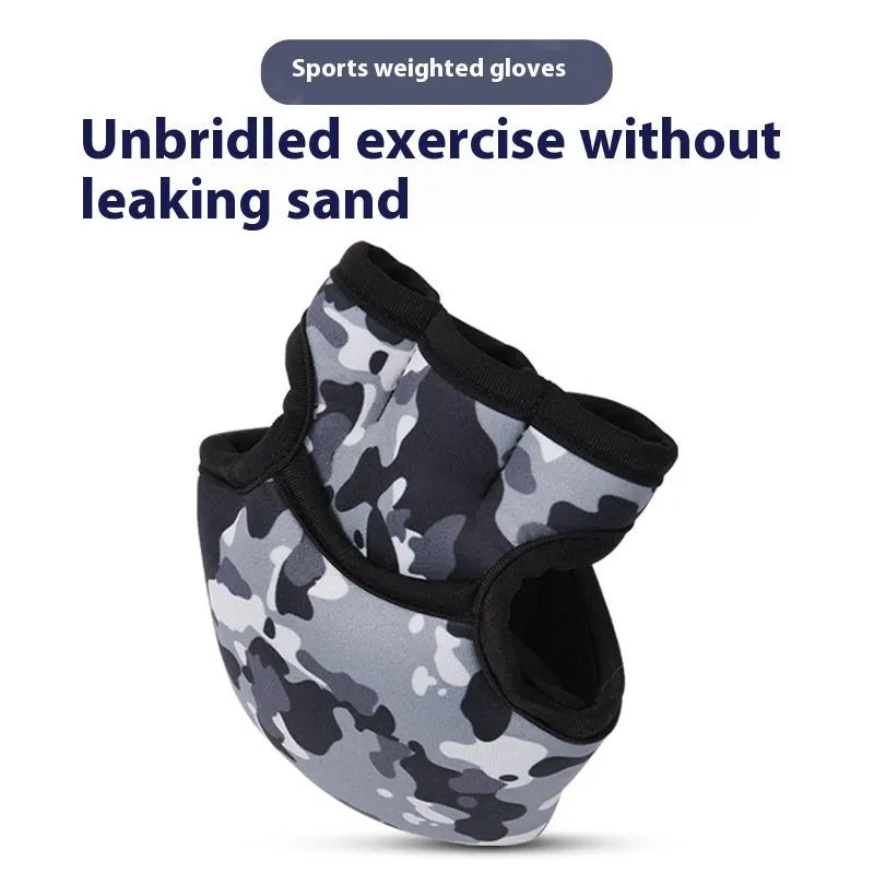 Camouflage heavyweight sandbag training gloves for running and boxing, with 1kg weight option