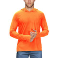 Man wearing a slim-fit hooded sun protection top in Army Green for outdoor fishing or cycling.