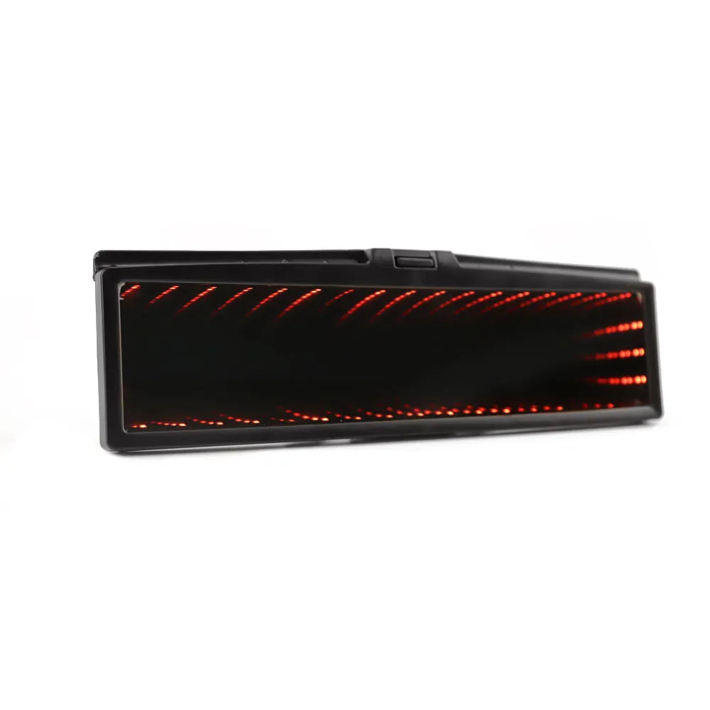Car rearview mirror replacement with 280mm flat mirror, anti-glare coating, and night lighting in blue, white, red, green or pink colours