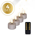 Taupe coloured S4 LED tealight candles with flame-like glow effect