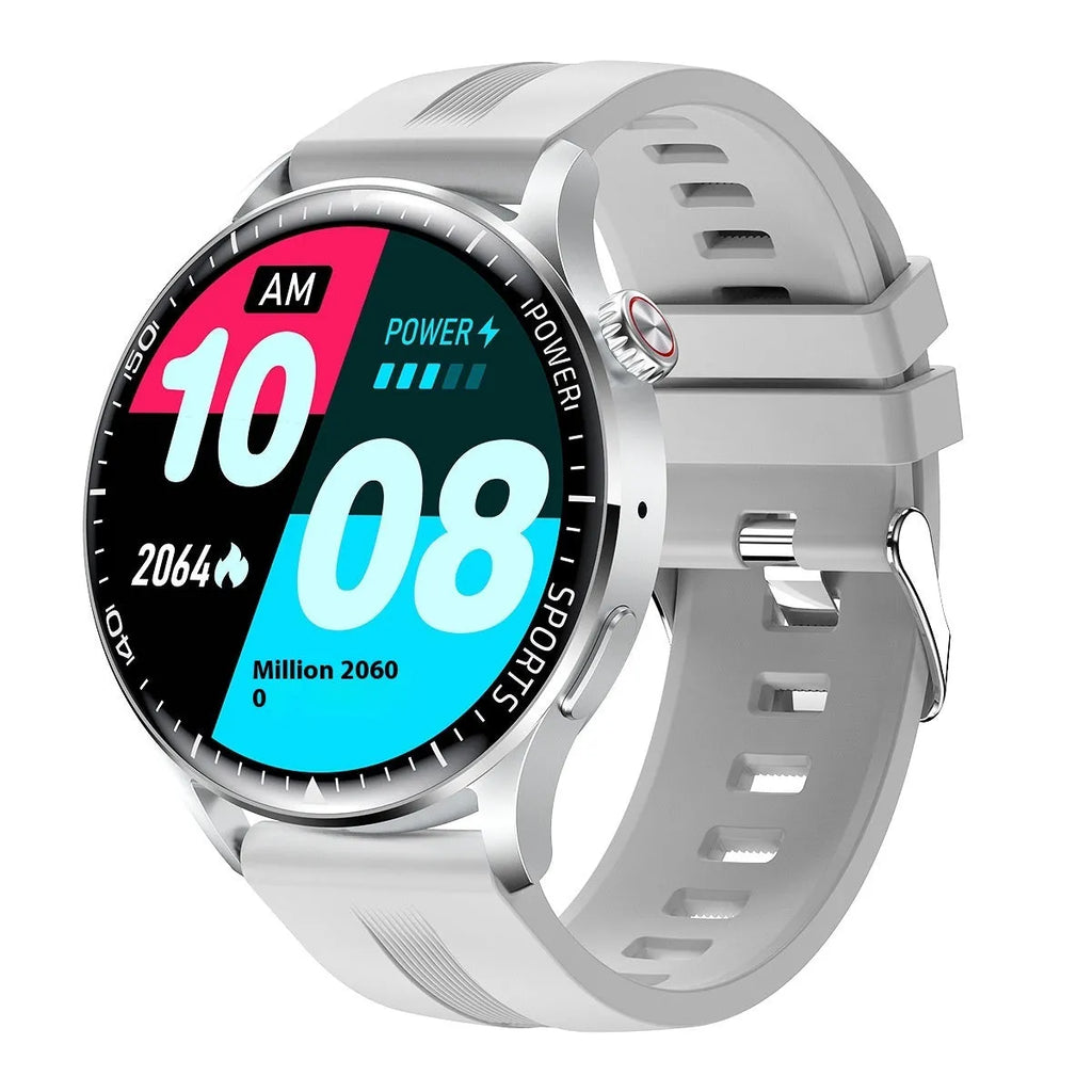 F59plus smart watch with HD IPS screen, heart rate and blood oxygen monitoring, Bluetooth call, in obsidian black leather band