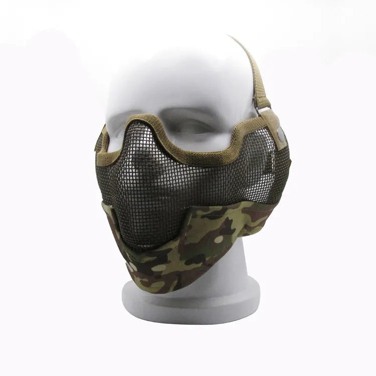 Carbon steel protective face mask for outdoor tactical sports in various colour options