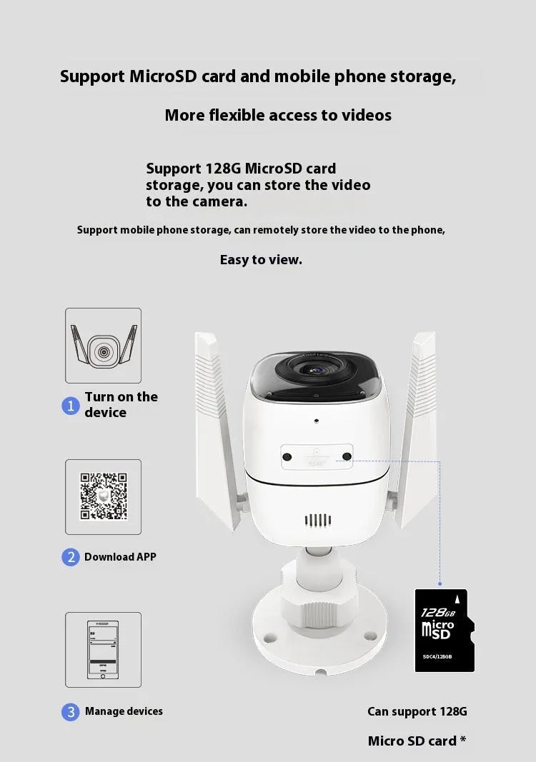 Outdoor security webcam unit with 1080p resolution, 4mm lens, and infrared night vision up to 30 metres