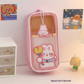 Transparent cartoon pencil case measuring 20cm with South Korea style design