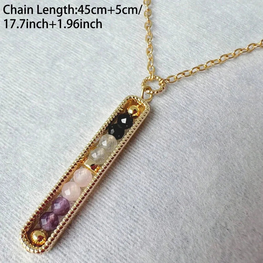 Alloy heart pendant necklace women transparent colour O-shaped chain 41-50cm