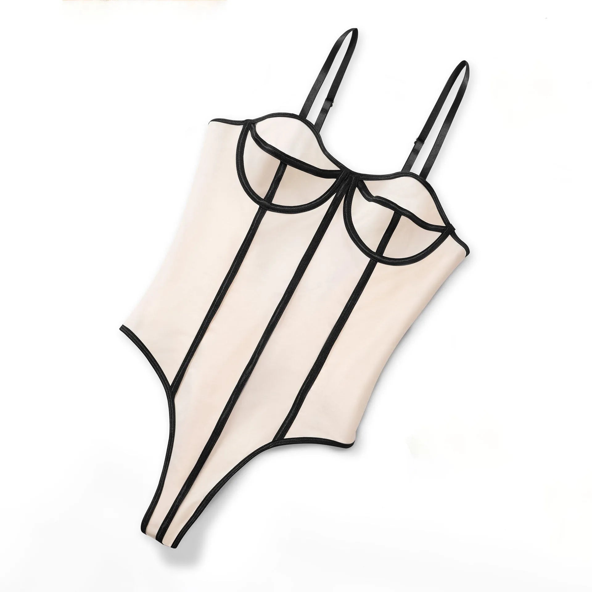 Women's bodybuilding jumpsuit with contrast colour panels and hollow-out sleeveless design