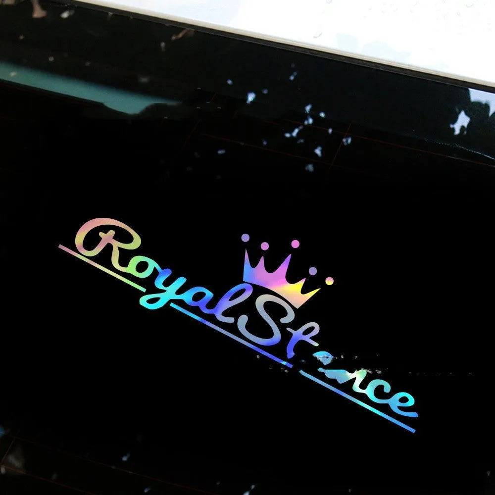 Colourful reflective vinyl car sticker with a crown design for vehicle decoration