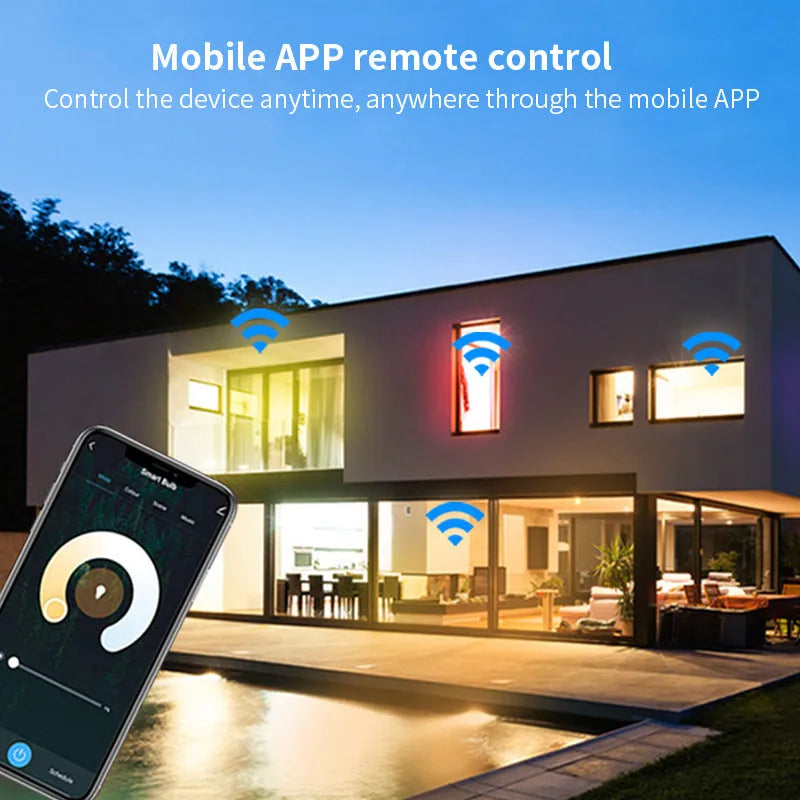 GU10 RGBCCT smart spotlight with wifi and voice control, 50mm diameter by 55mm length