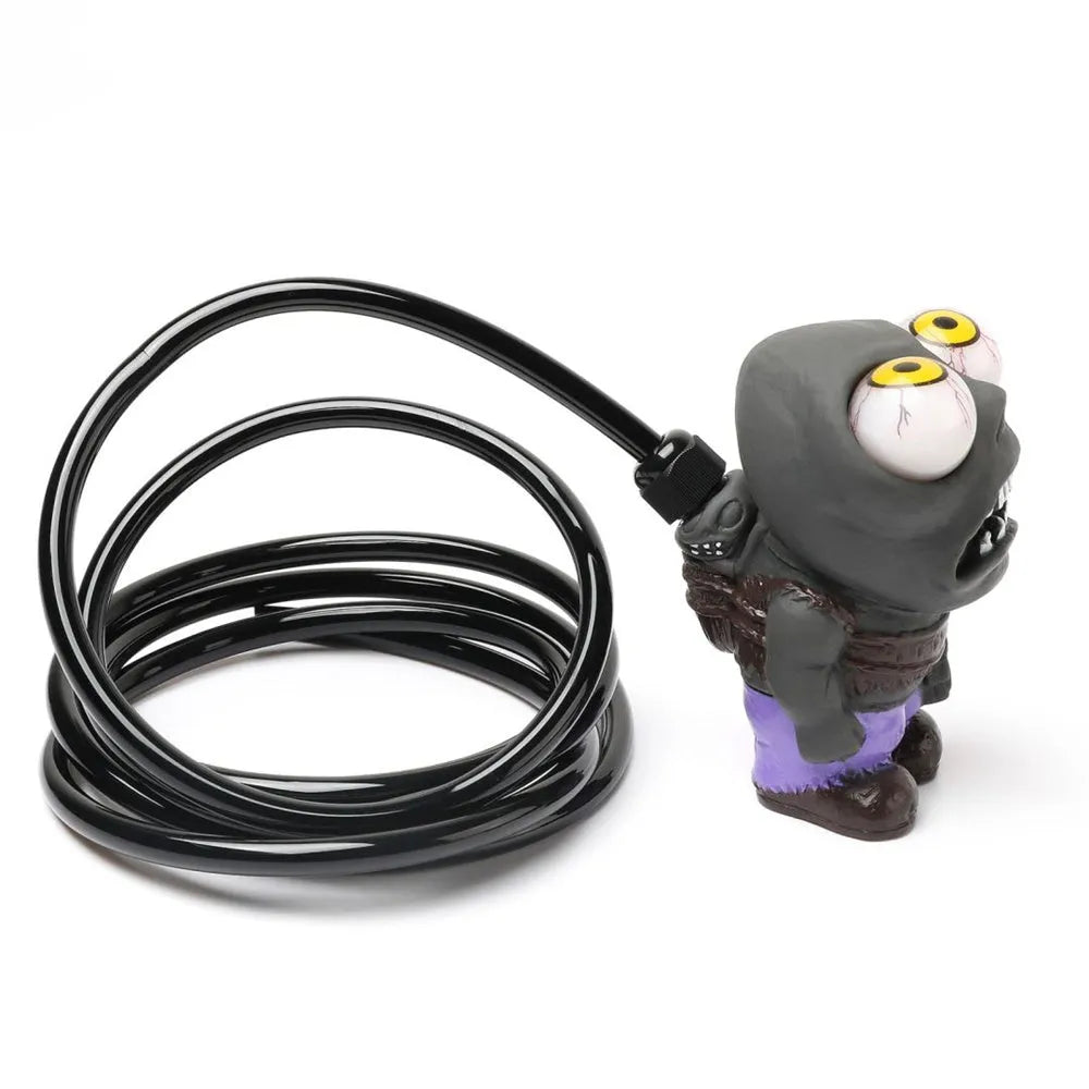 Turbo car boost eye zombie rubber doll with pressure valve and copper tubing installation kit.