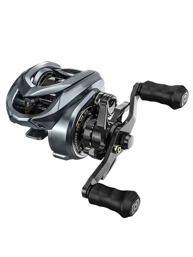 Magnesium frame baitcasting reel with bait finesse system in Falcon microdroplet colour