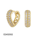 Brass gold plated heart shaped ear clip earrings with simple gang drill elements