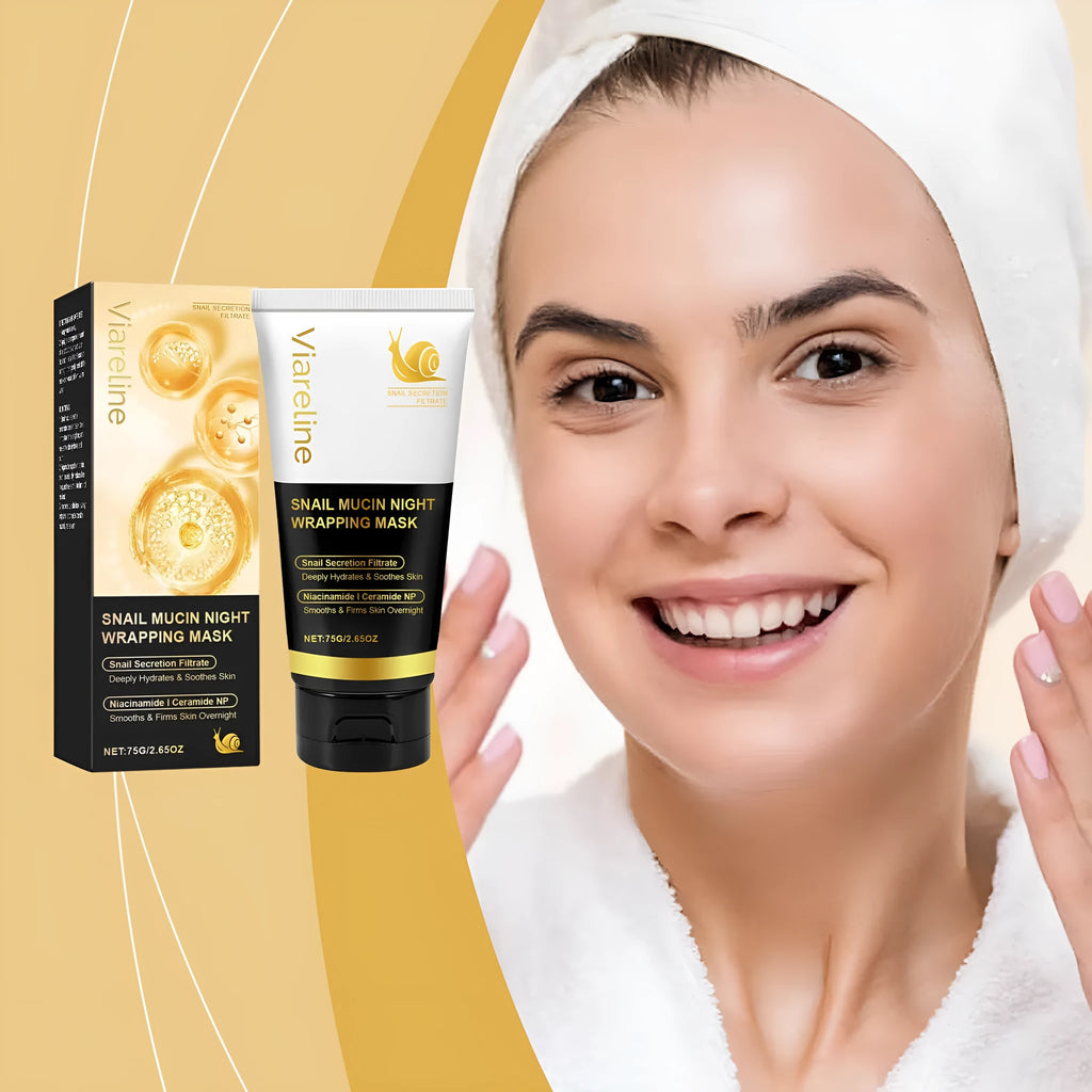Single 75g snail mucus nourishing sheet face mask with collagen and niacinamide.