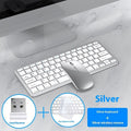 Ultra-thin wireless keyboard and mouse set in black, gun colour, or silver with charging cable and receiver