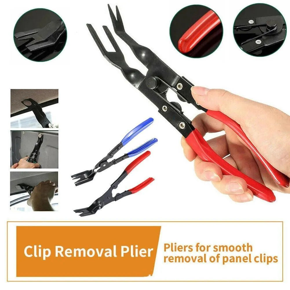 Blue steel car door panel removal pliers with 235mm length for interior clamp disassembly