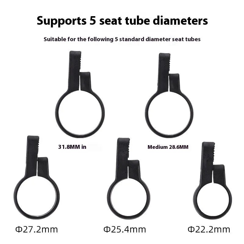 Red plastic bicycle taillight bracket mounted on seat post with reflective elements