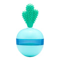 Blue interactive treat dispensing dog toy with tumbler ball design for medium large breeds