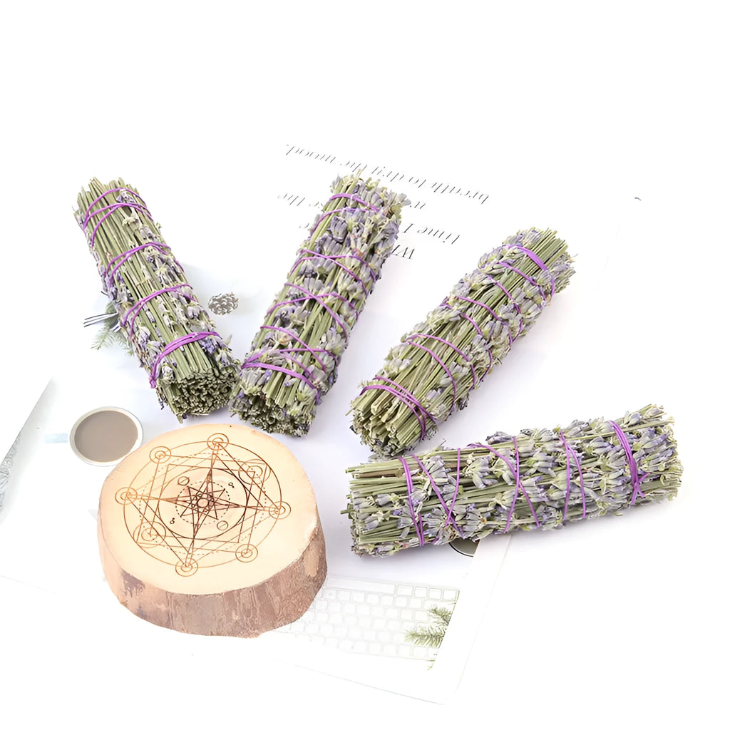 Natural lavender-scented dried flower aromatherapy stick measuring 4 inches