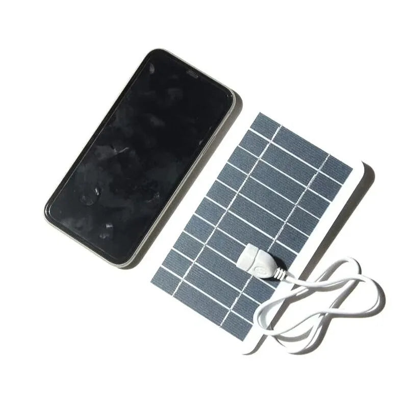 2W 5V portable solar panel charger measuring 157x94mm with USB cable for mobile devices