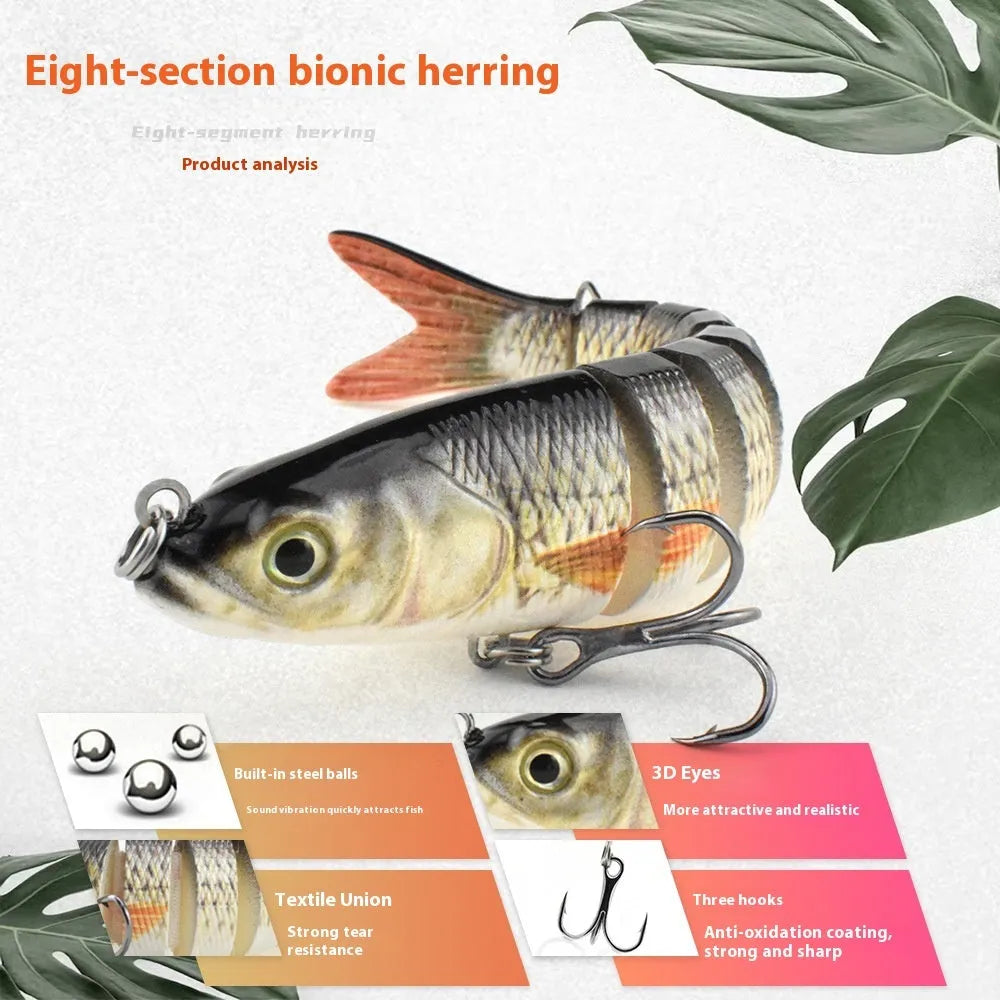 133mm bionic hard bait fishing lure showing detailed finish, part of an eight-colour available range.
