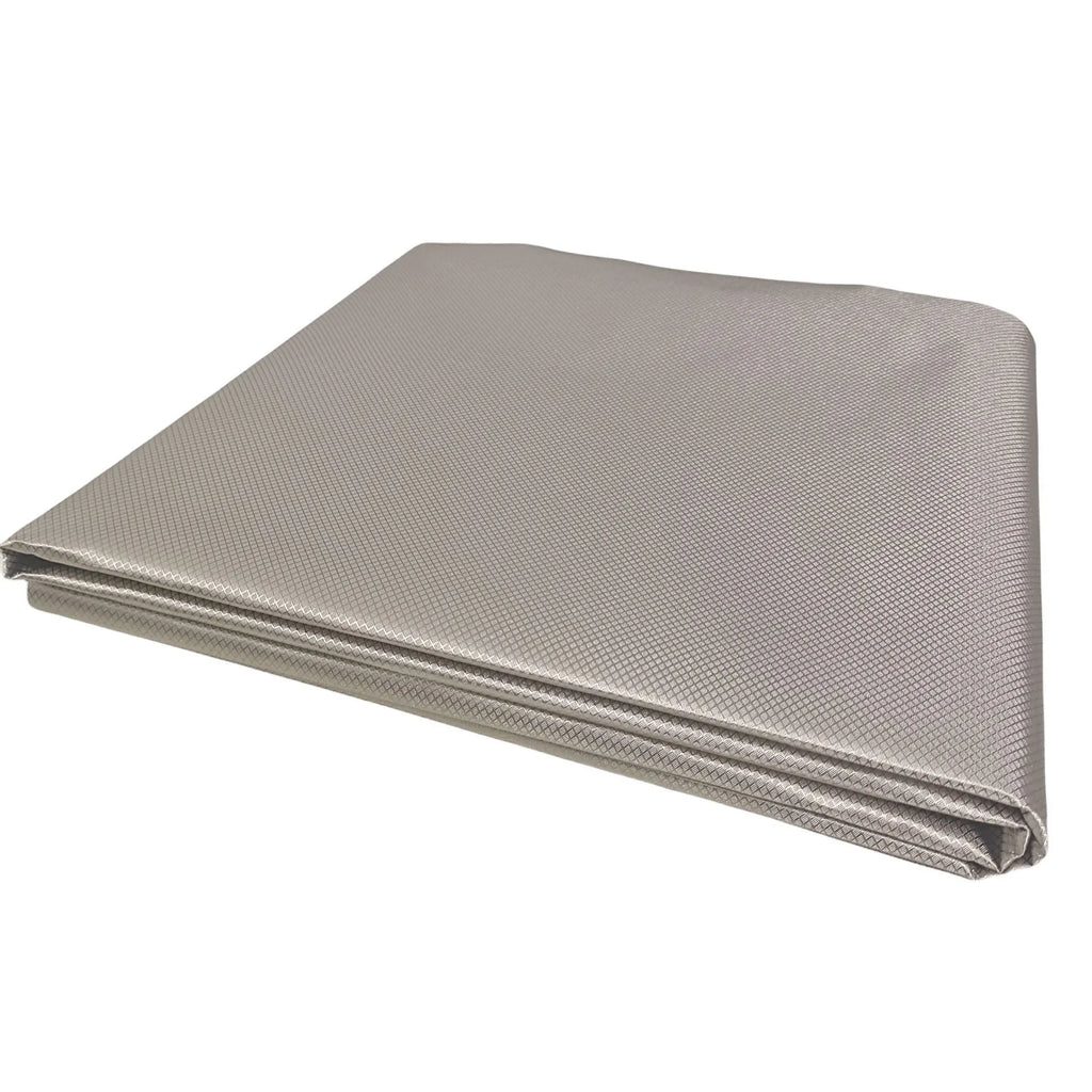 Grey diamond lattice radiation protection fabric with copper nickel blend for RFID signal shielding applications