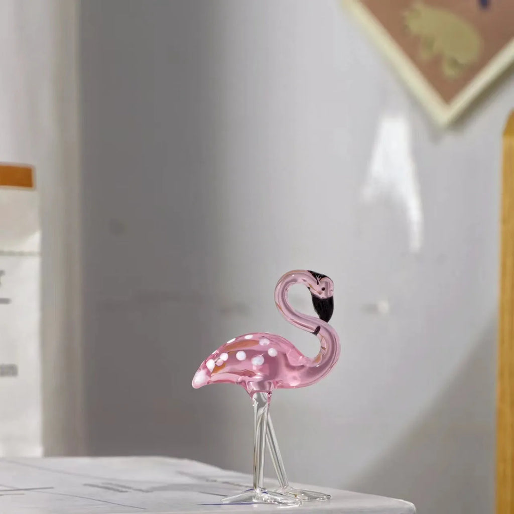Pink crystal flamingo decorative ornament modern minimalist style 20-25cm