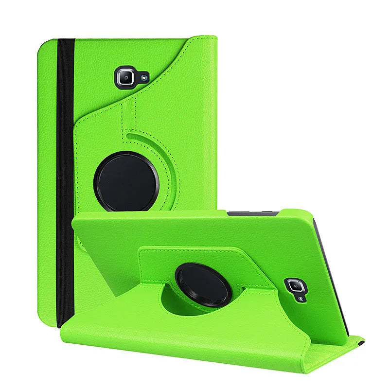 Rotating leather tablet case in black for T500 T510 T530 T550 T560 T580 models with clamshell design