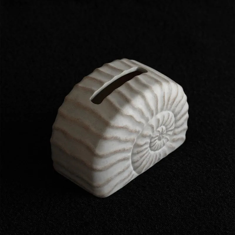 Resin tissue box cover with conch ramble shell design in modern simplicity style