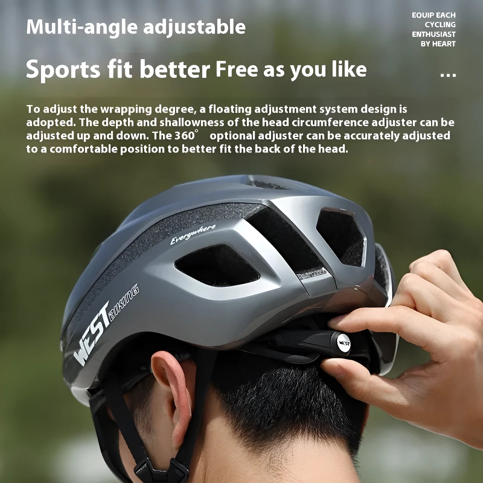 Road bike safety helmet in six colour options with adjustable 58-61cm fit